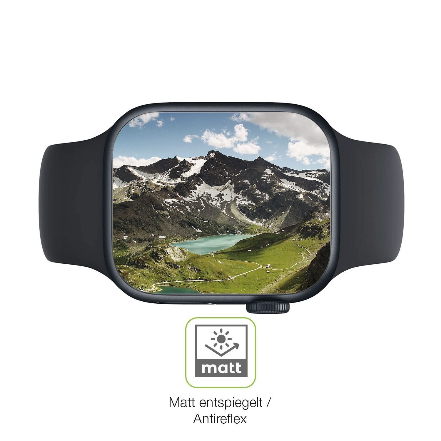 2x Full Cover Schutzfolie matt für Apple Watch Ser (5)
