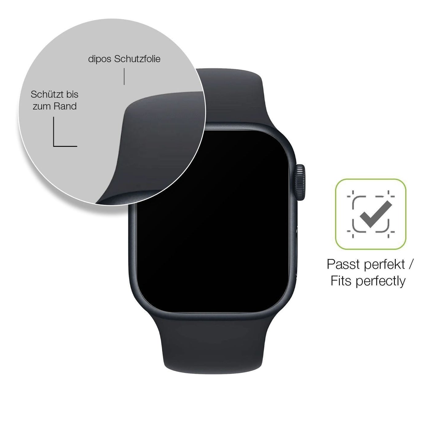 2x Full Cover Schutzfolie matt für Apple Watch Ser (6)