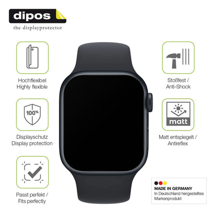 2x Full Cover Schutzfolie matt für Apple Watch Ser (7)