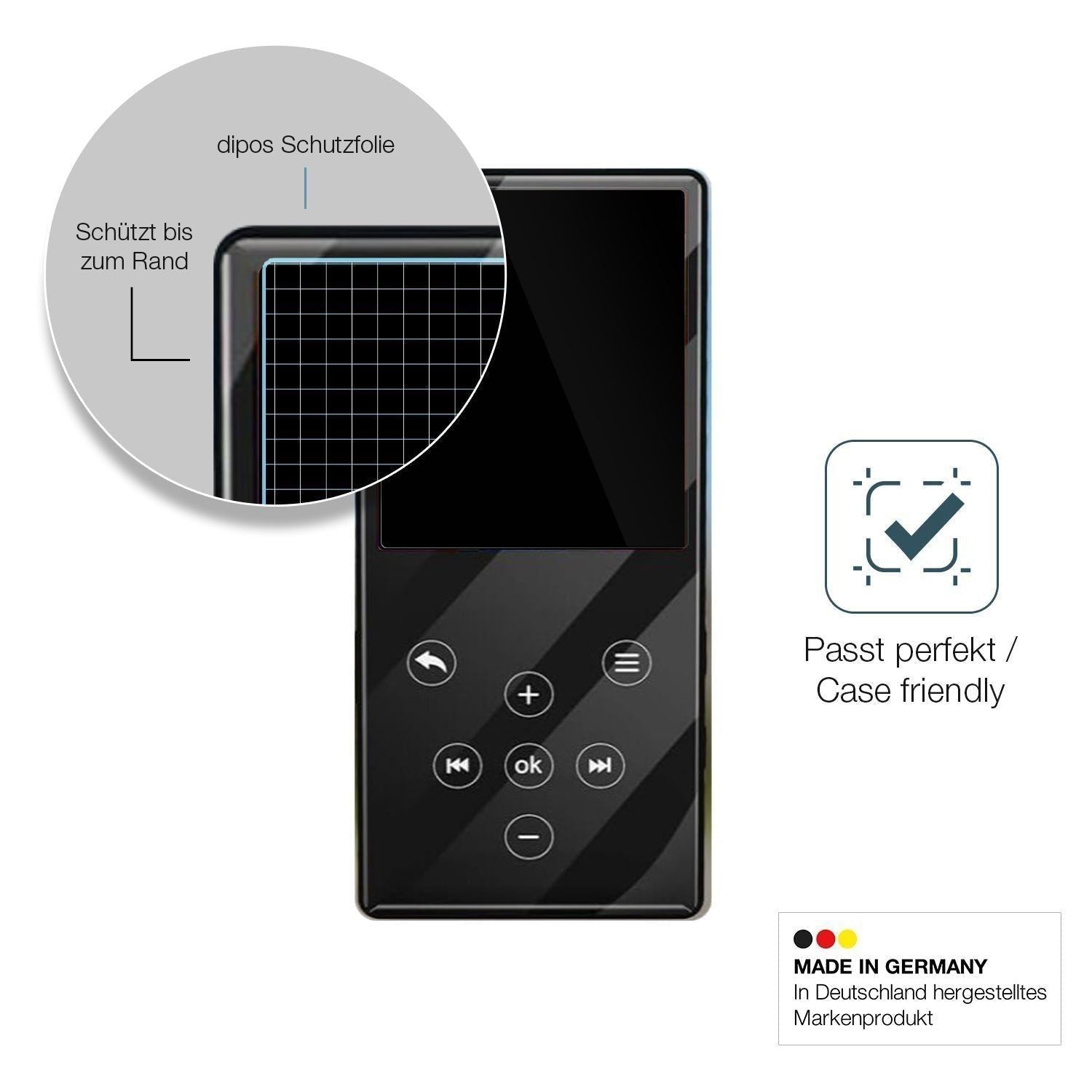 2x 9H Schutzfolie für Gueray Q9 MP3-Player Panzerf (6)