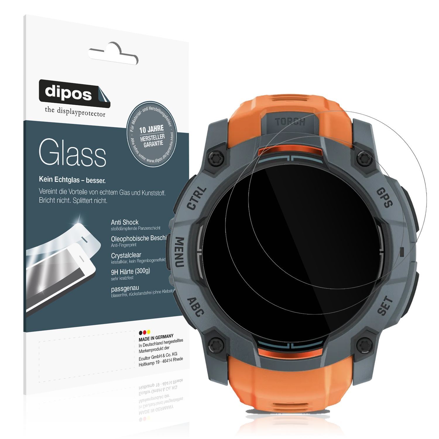 2x 9H Schutzfolie für Garmin Instinct 3 AMOLED (50 (1)