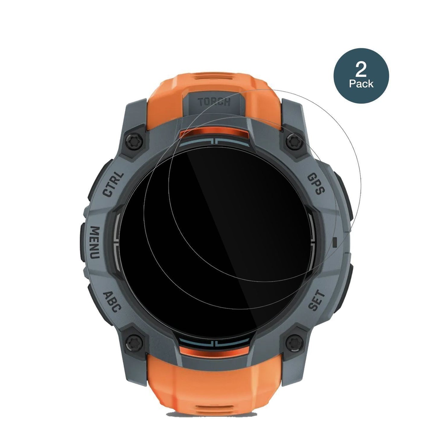 2x 9H Schutzfolie für Garmin Instinct 3 Solar (50  (2)