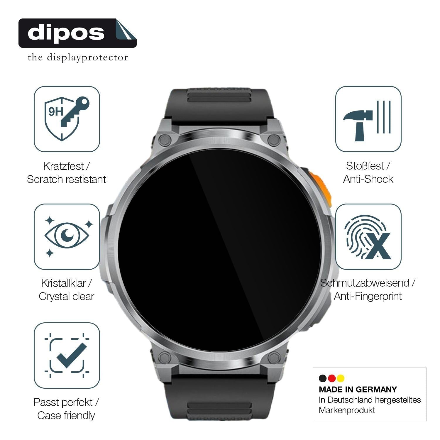 2x 9H Schutzfolie für FOXBOX FV6 Smartwatch 1.85 Z (7)
