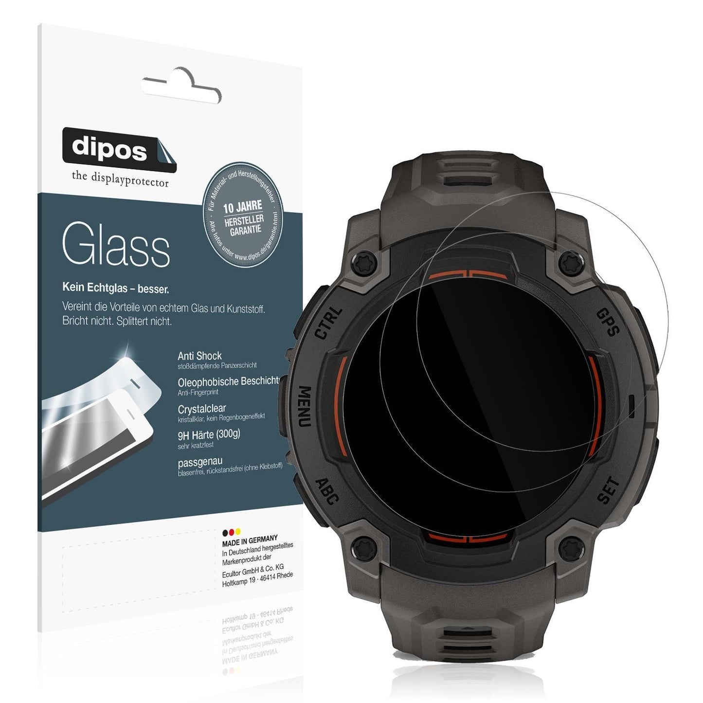 2x 9H Schutzfolie für Garmin Instinct E 45mm Panze (1)