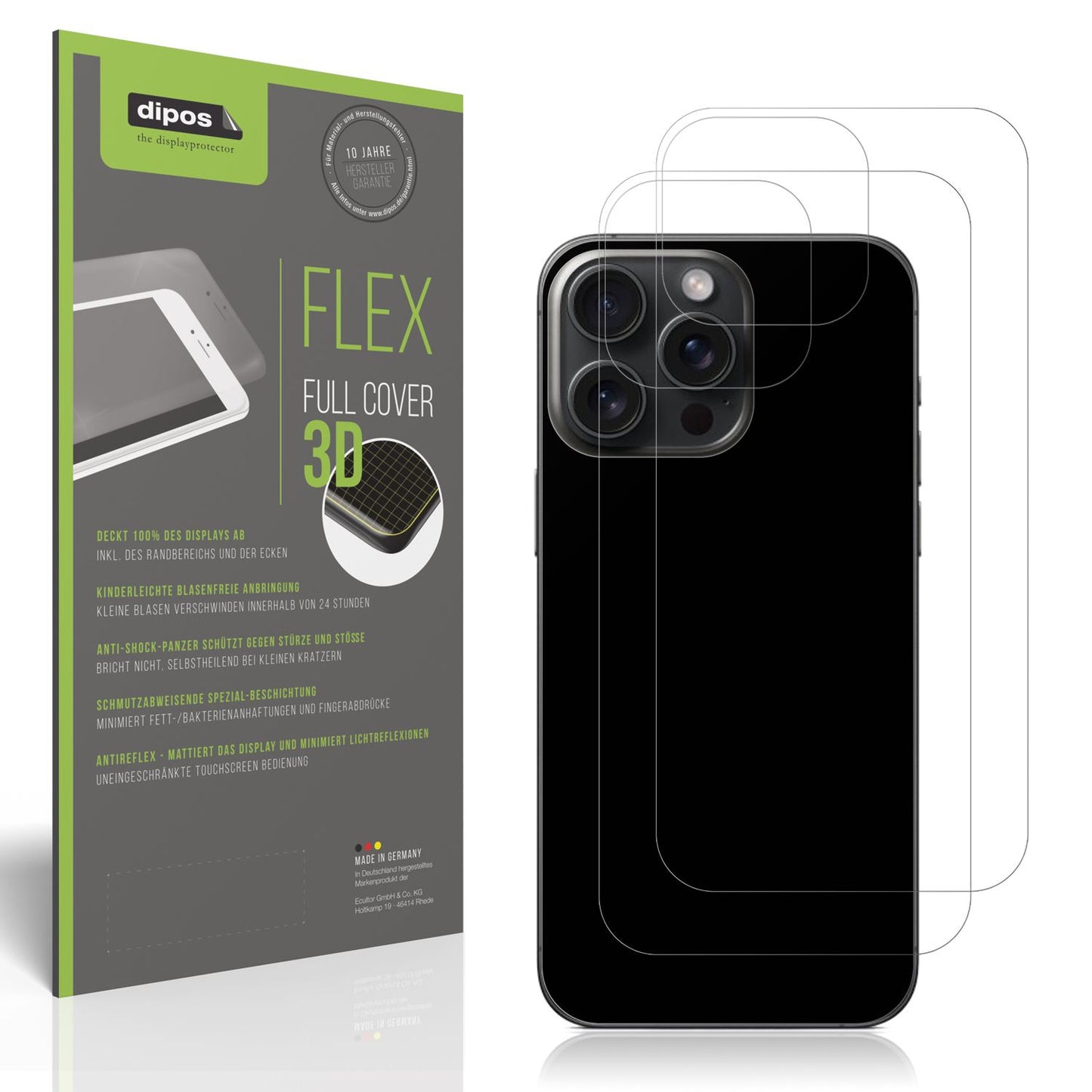 2x Full Cover Schutzfolie matt für Apple iPhone 15 (1)