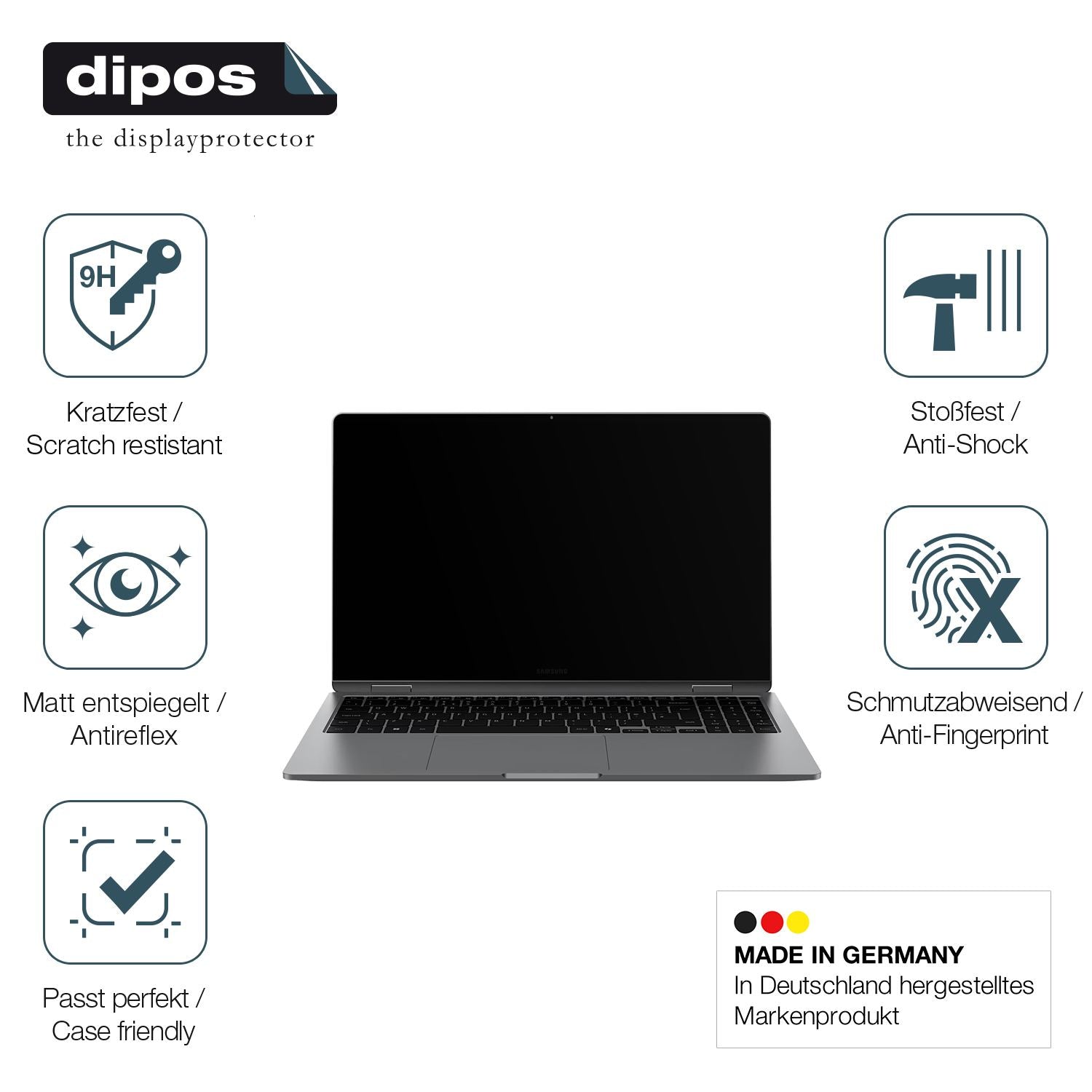 2x 9H Schutzfolie matt für Samsung Galaxy Book4 Ed (7)