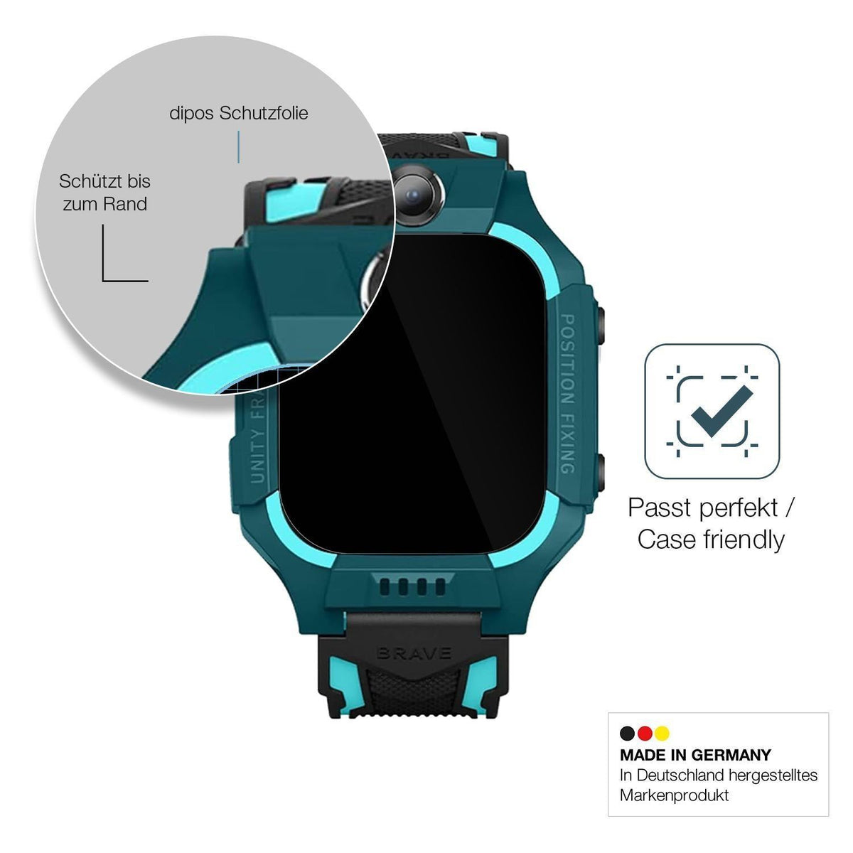 2x 9H Schutzfolie für xO Kids Smartwatch H100 Panz (6)