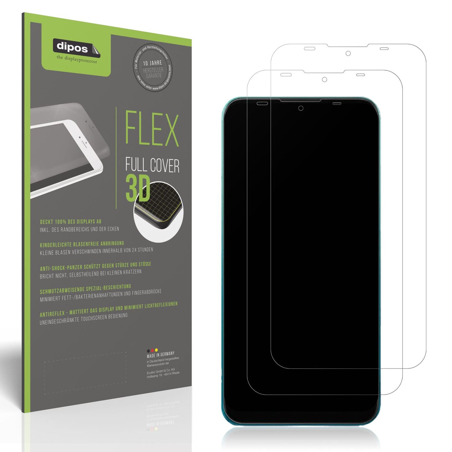 2x Full Cover Schutzfolie matt für Mobicel Legend  (1)