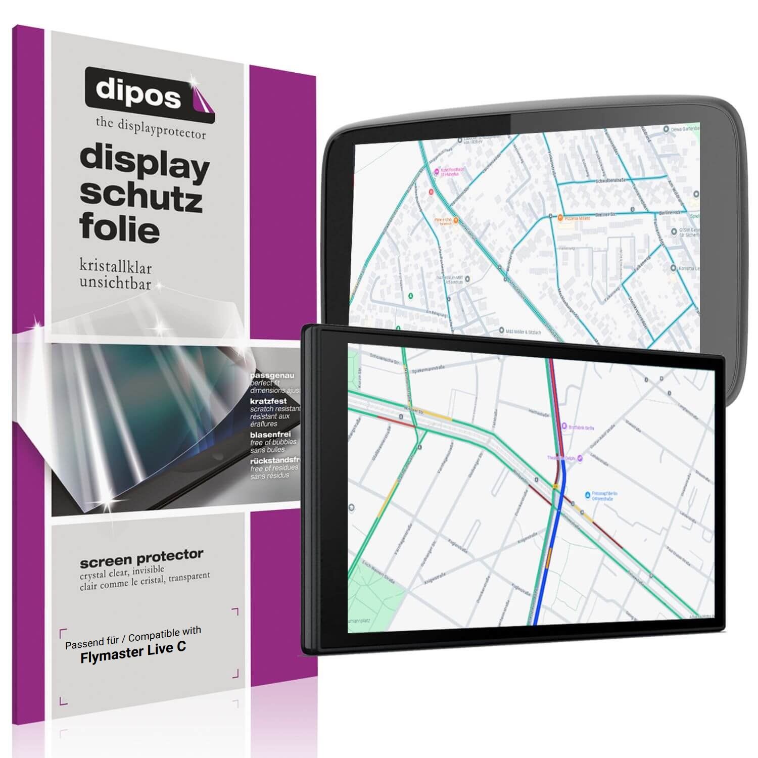 2x Schutzfolie klar für Flymaster Live C Display-S (1)