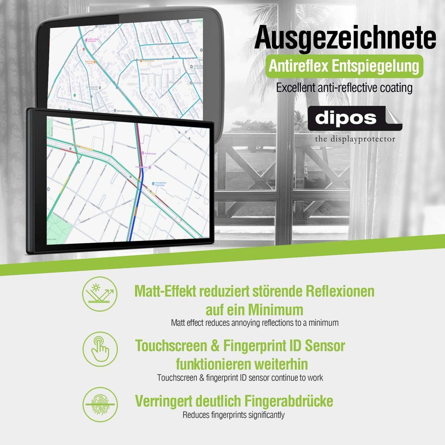 2x Schutzfolie matt für Navpal 704 Display-Schutzf (2)