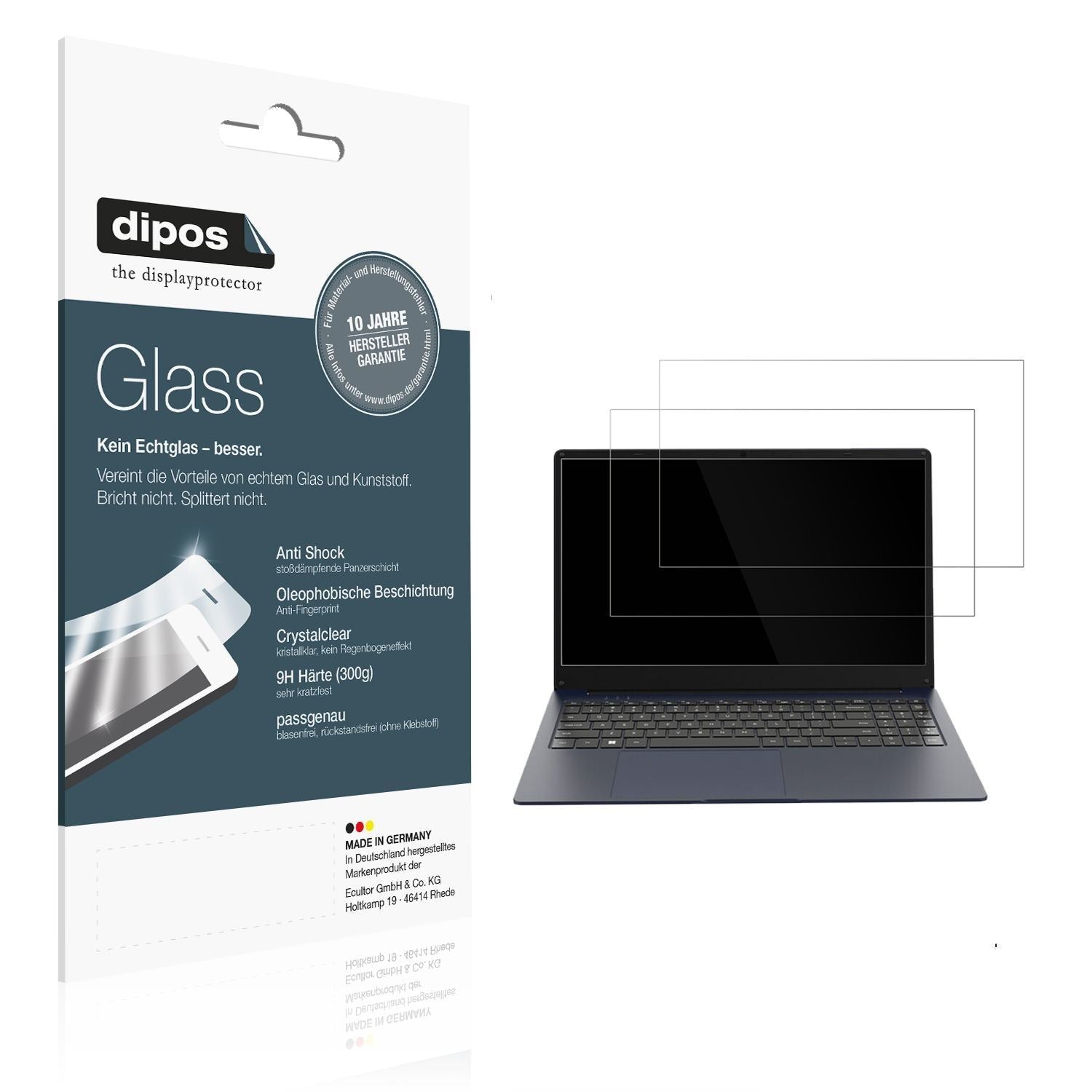 2x 9H Schutzfolie für VALE Laptop R15E 15.6 Zoll P (1)