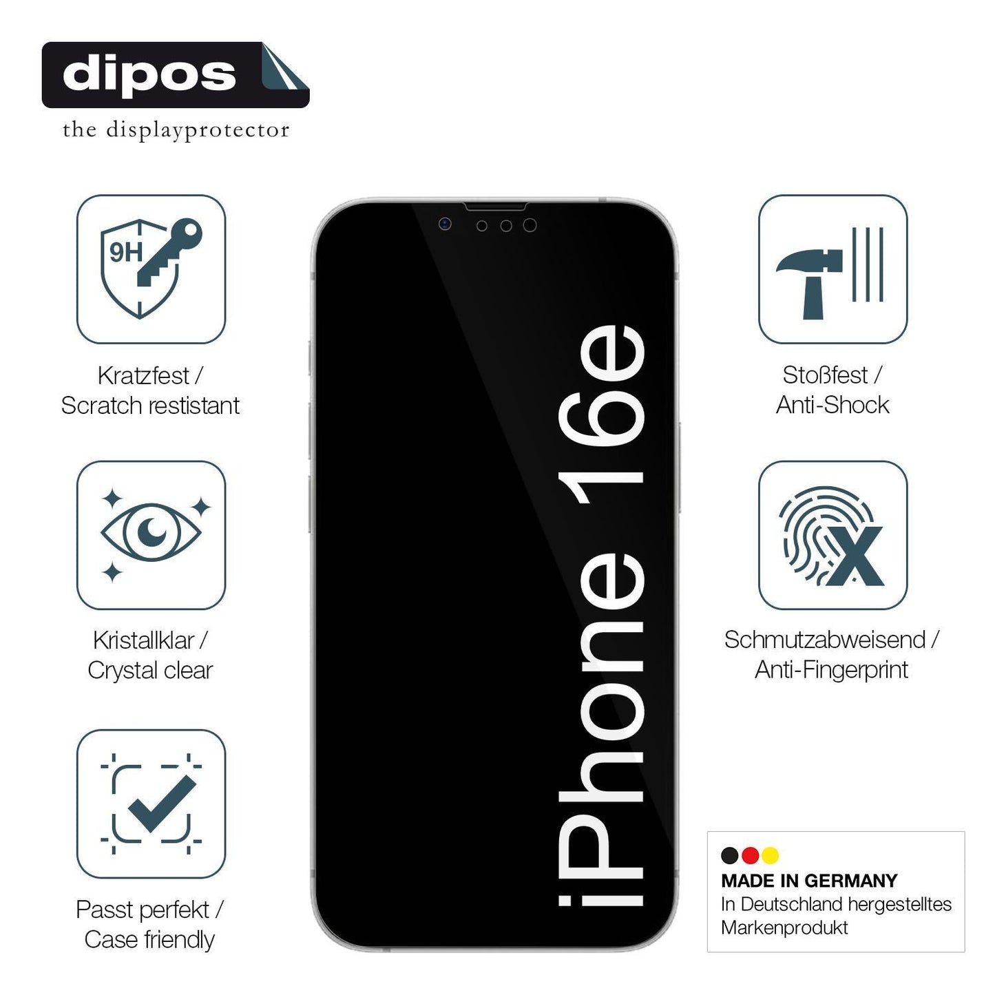 2x 9H Schutzfolie für Apple iPhone 16e Panzerfolie (7)