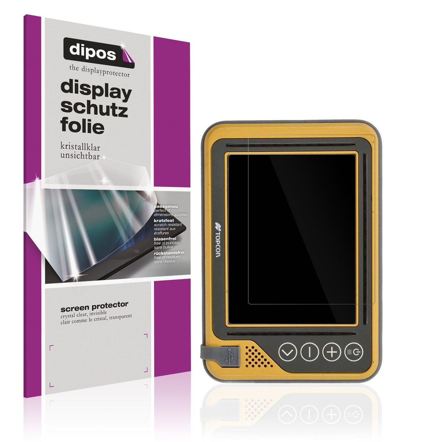 2x Schutzfolie klar für Topcon GX-55 Display-Schut (1)