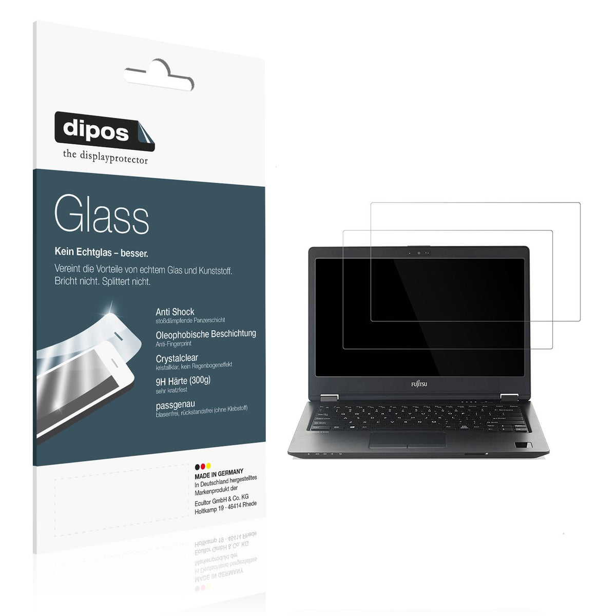 2x 9H Schutzfolie für Fujitsu Lifebook E756 15.6 P (1)