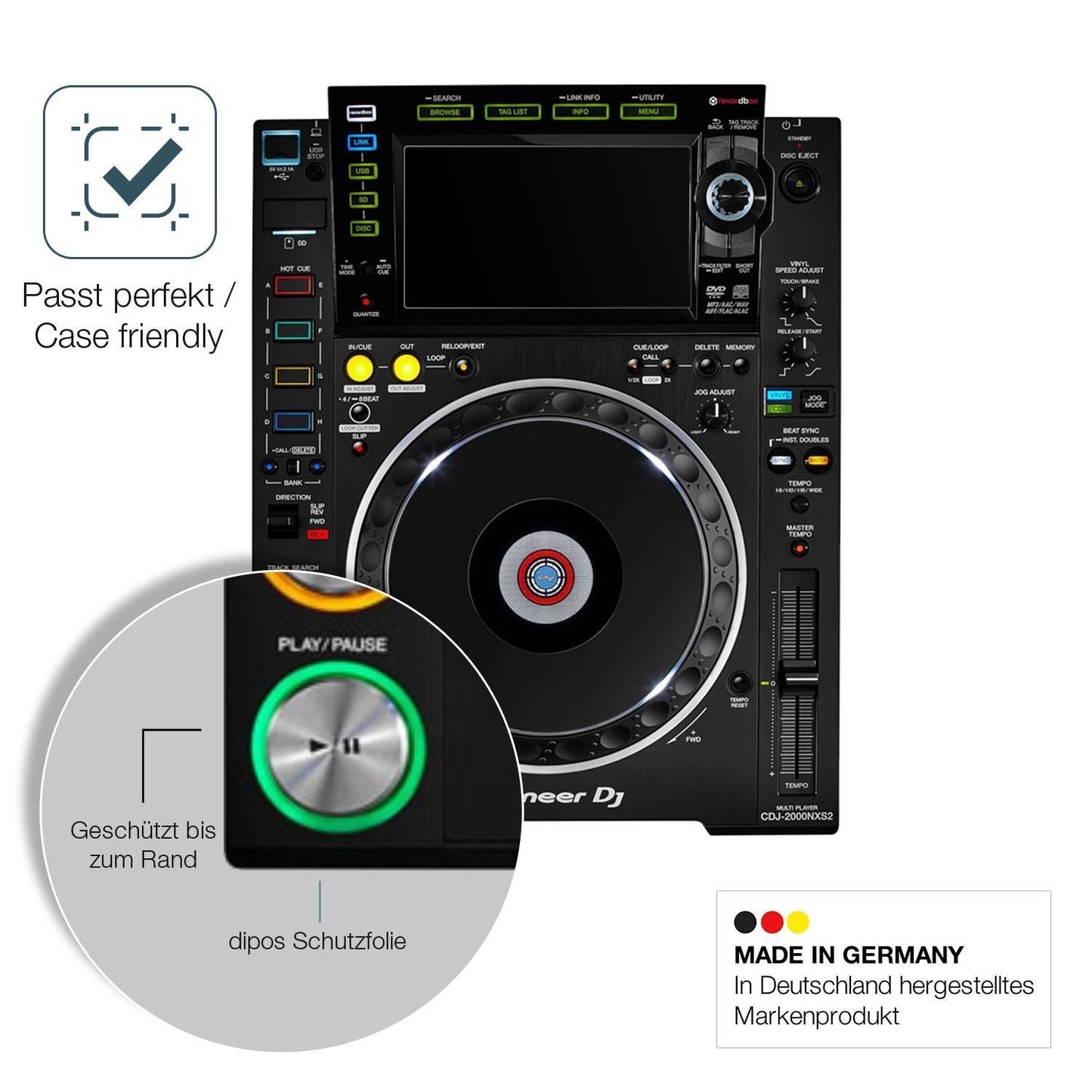 2x 9H Schutzfolie matt für Pioneer CDJ-2000NXS2 Di (6)