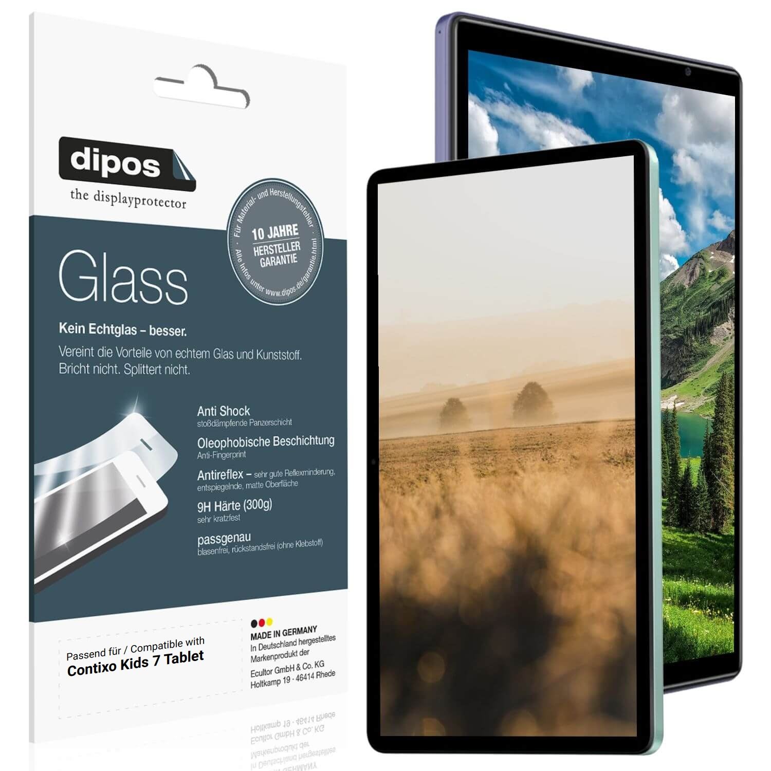 2x 9H Schutzfolie matt für Contixo Kids 7 Tablet P (1)