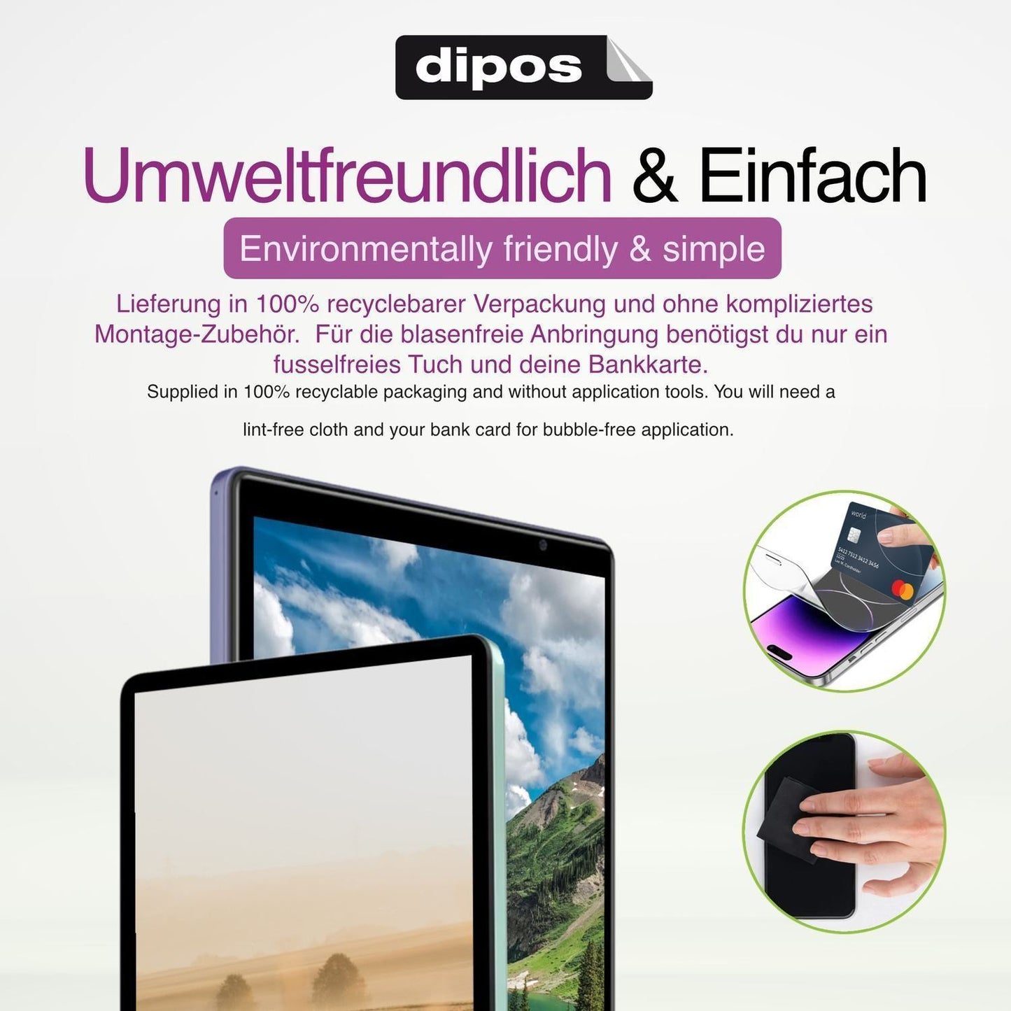 2x Schutzfolie klar für Digiland DL1036 10.1 Displ (4)