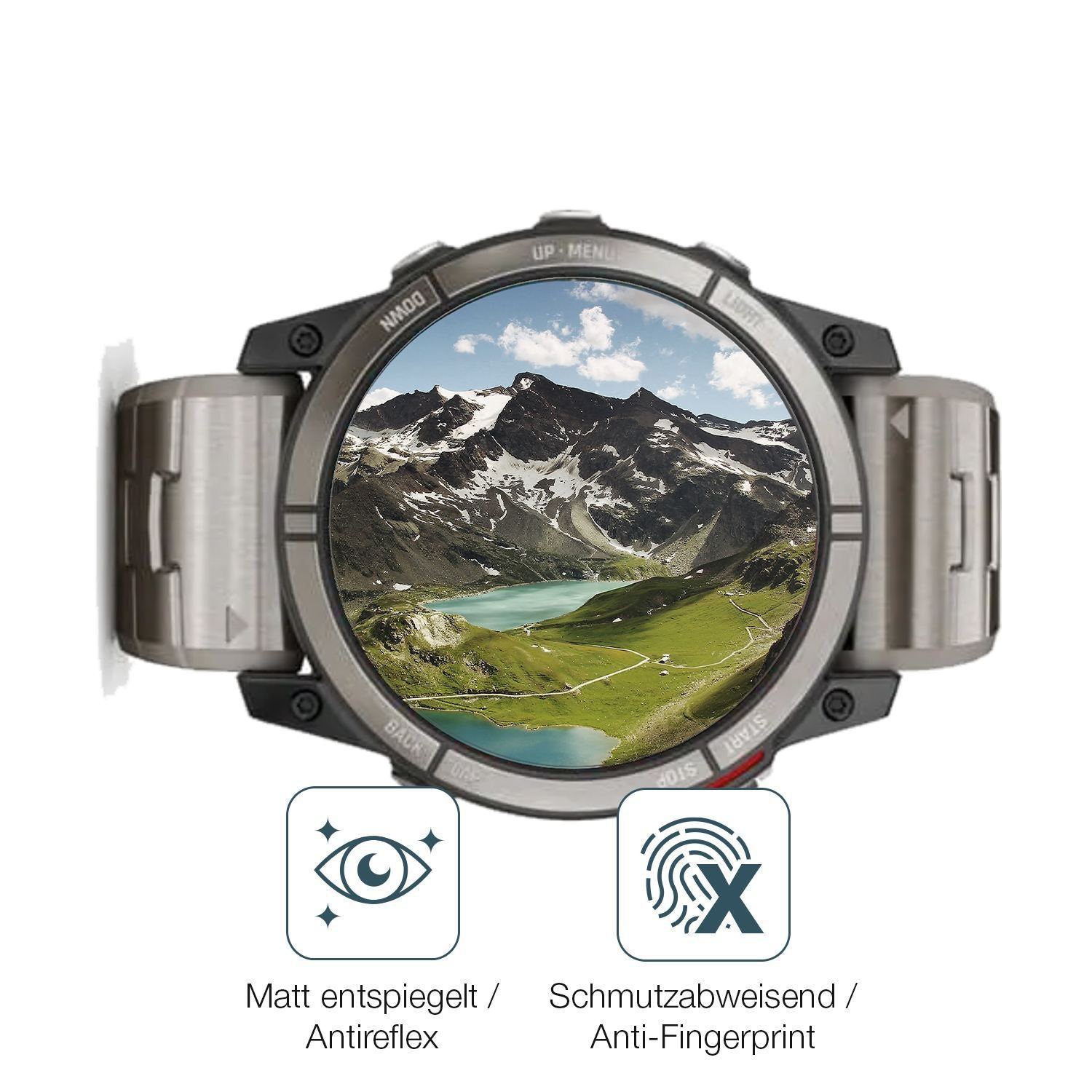 2x 9H Schutzfolie matt für Garmin quatix 7X Panzer (5)