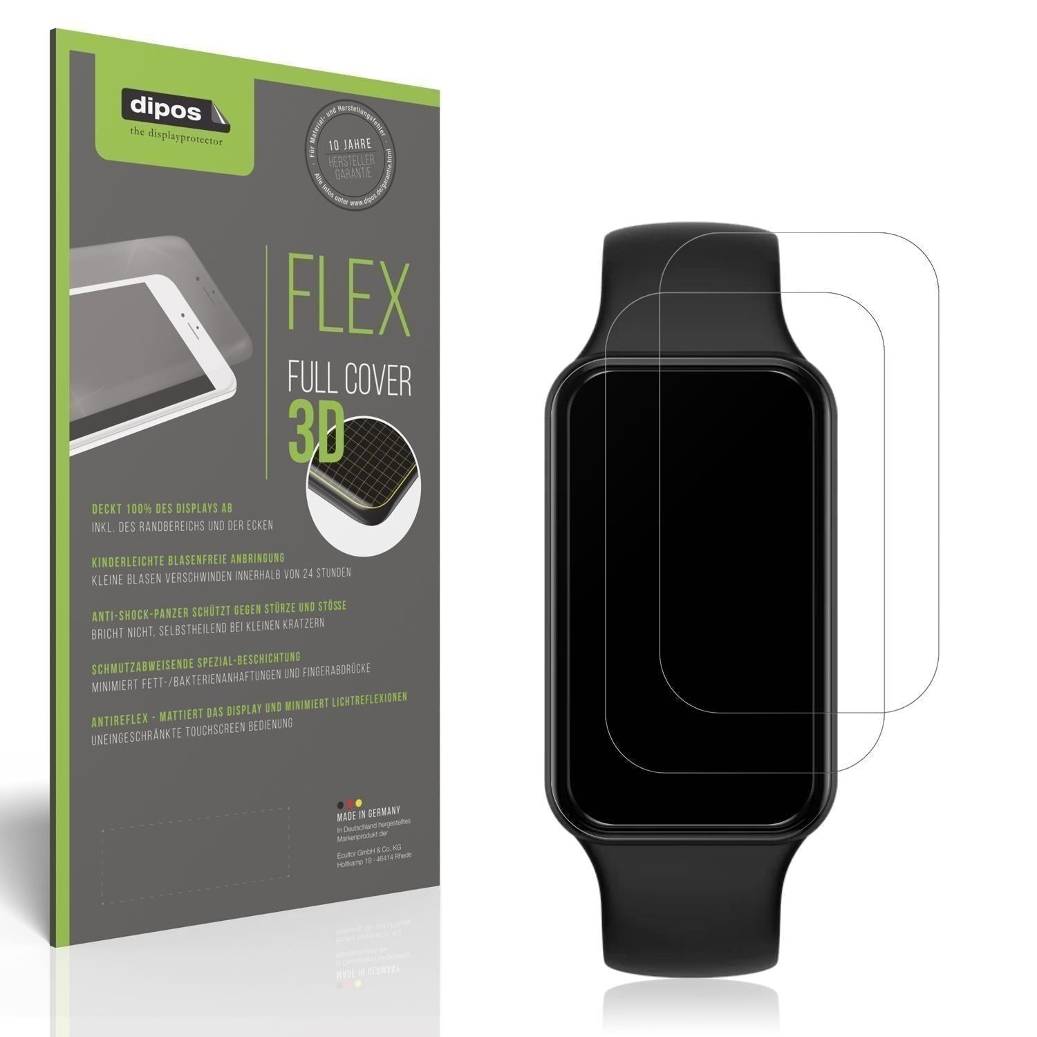 2x Full Cover Schutzfolie matt für Huami Amazfit B (1)