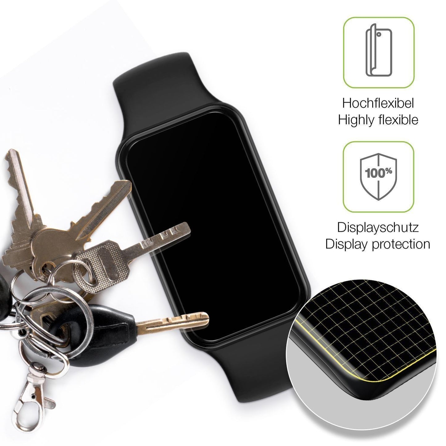 2x Full Cover Schutzfolie matt für Huami Amazfit B (3)