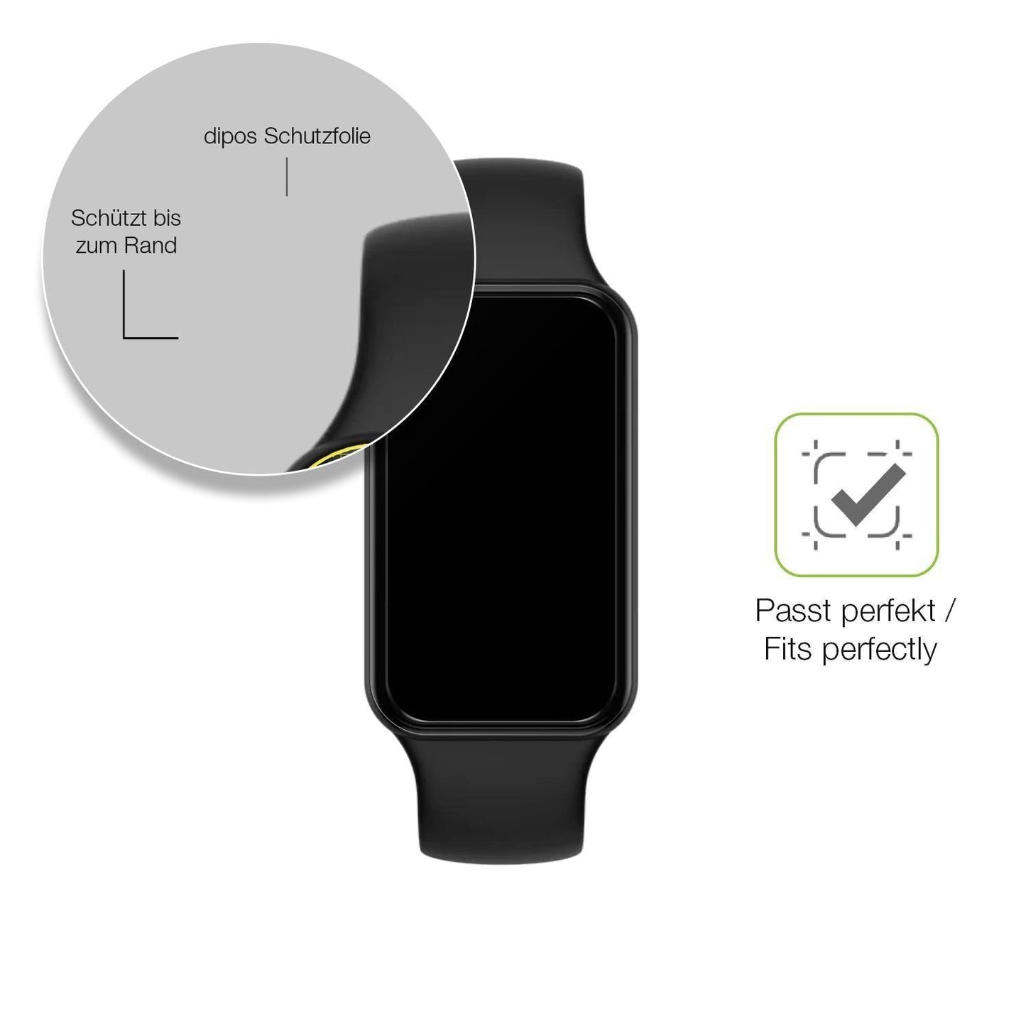 2x Full Cover Schutzfolie matt für Huami Amazfit B (6)