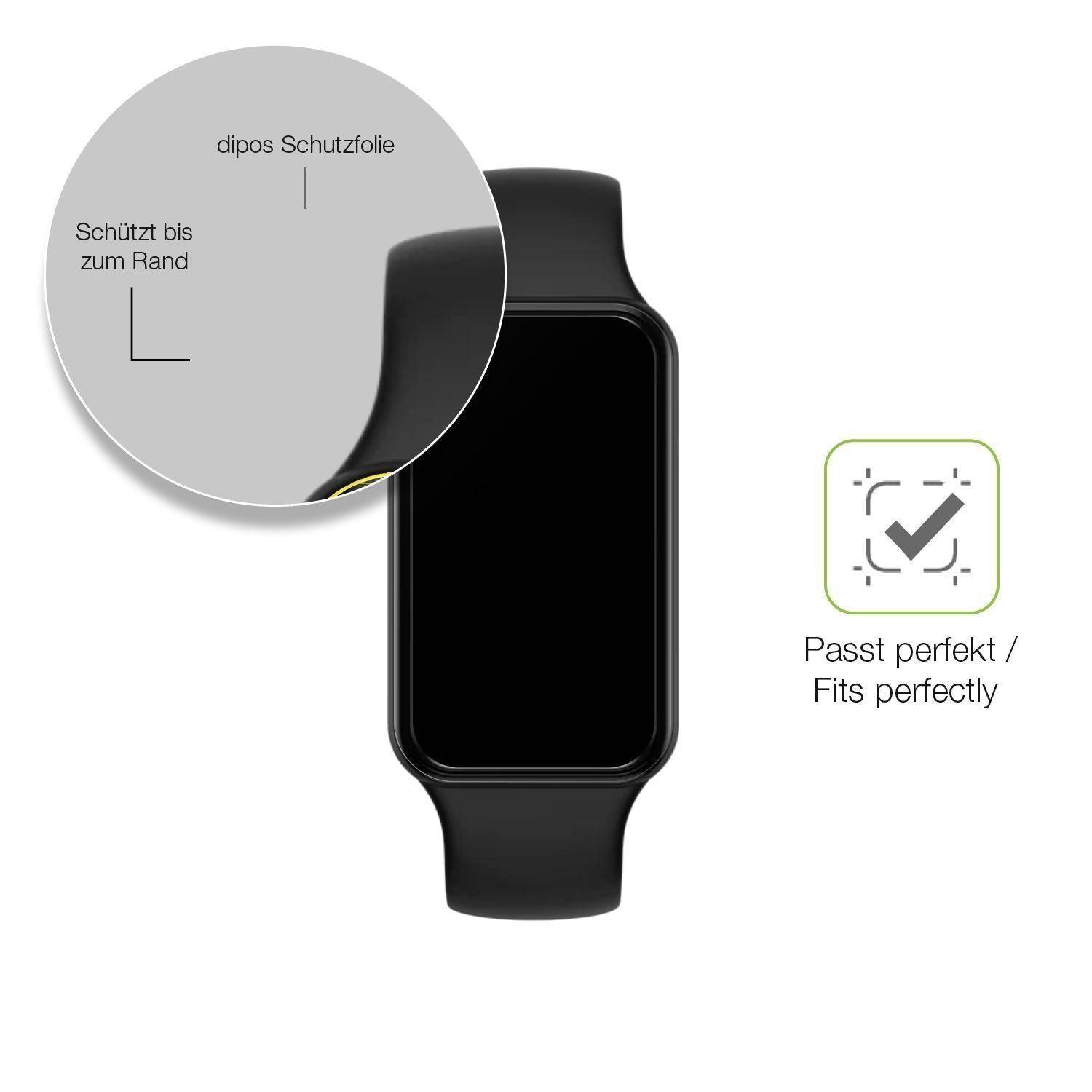 2x Full Cover Schutzfolie matt für Huami Amazfit B (6)