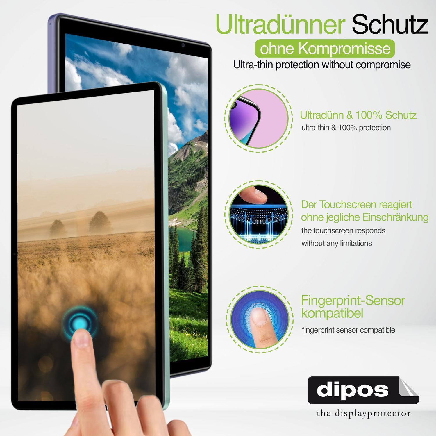 2x Schutzfolie matt für Alcatel 3T10 2020 Display- (3)