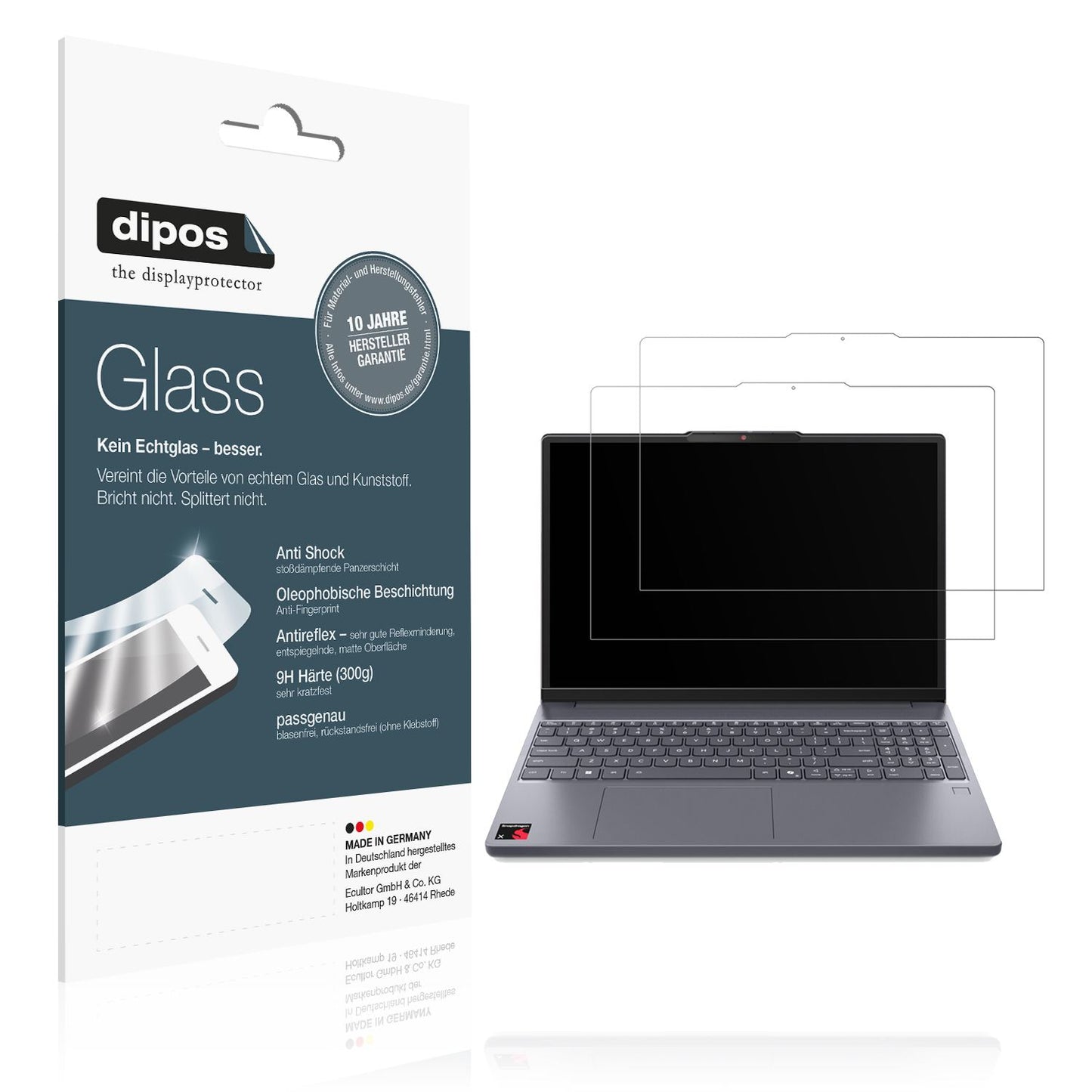 2x 9H Schutzfolie matt für Lenovo IdeaPad Slim 3x  (1)