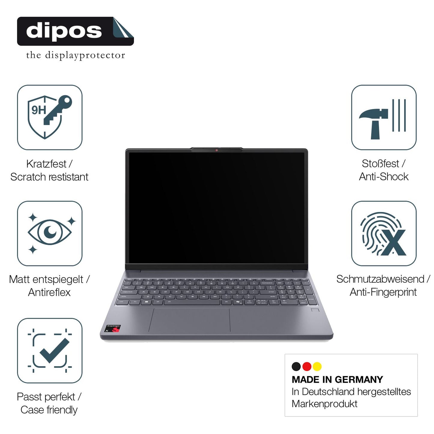 2x 9H Schutzfolie matt für Lenovo IdeaPad Slim 3x  (7)