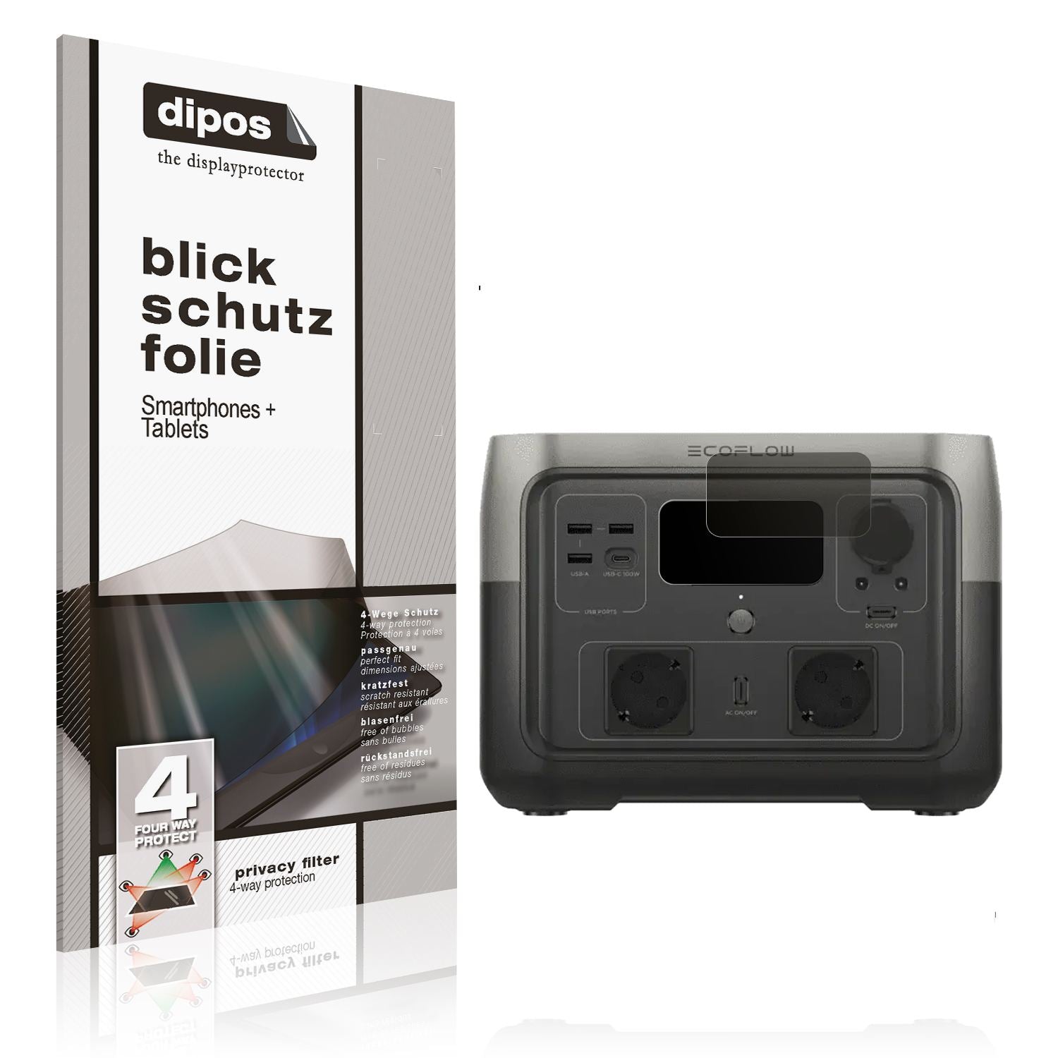 Blickschutzfolie für EF Ecoflow River 2 Max matt S (1)