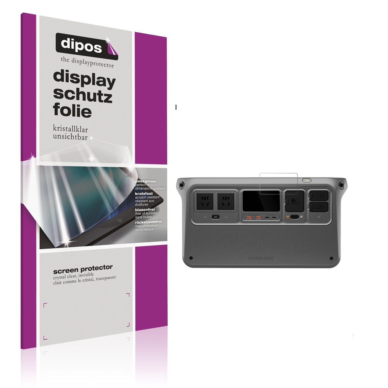 2x Schutzfolie klar für DJI Power 1000 Display-Sch (1)