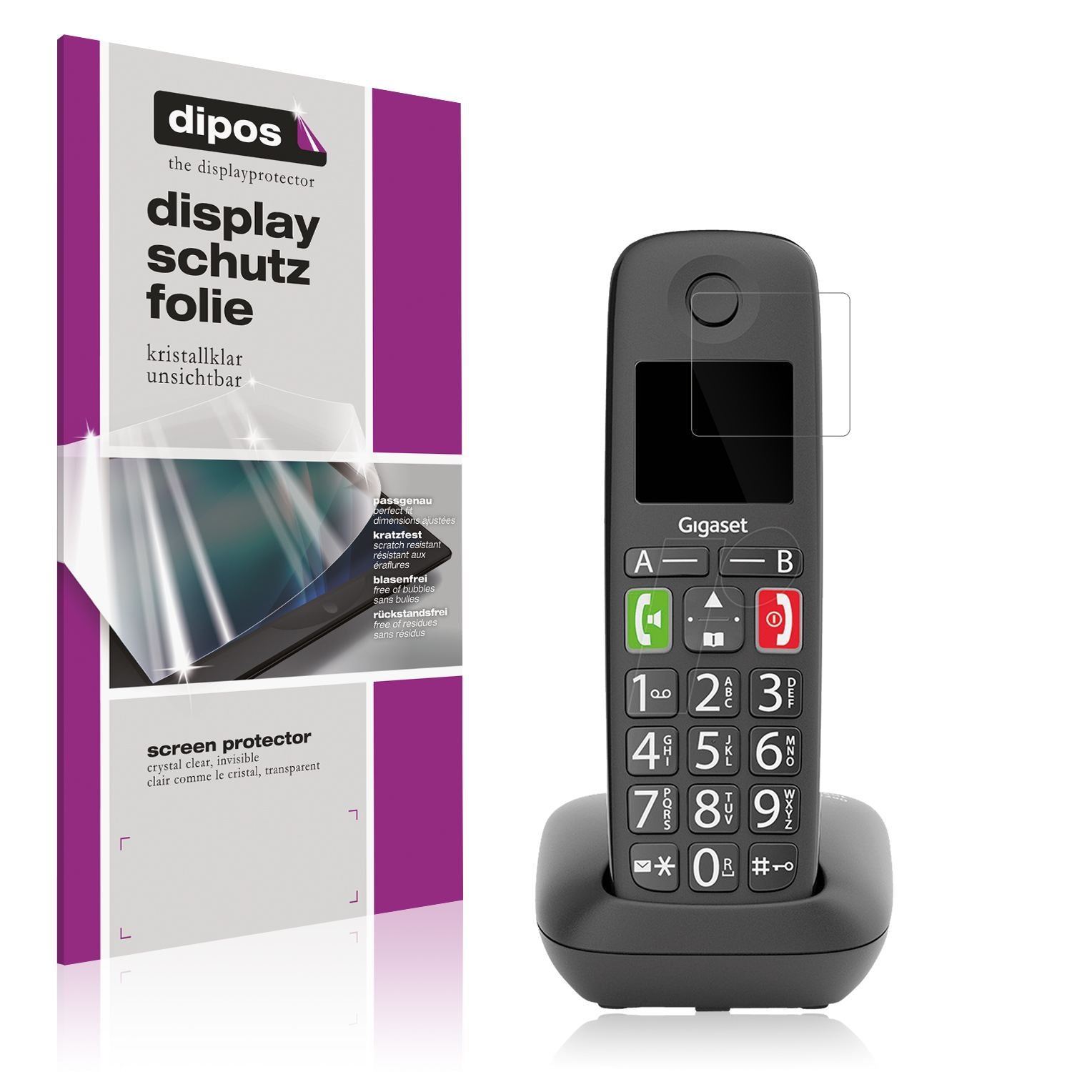 4x Schutzfolie klar für Gigaset E290 Display-Schut (1)