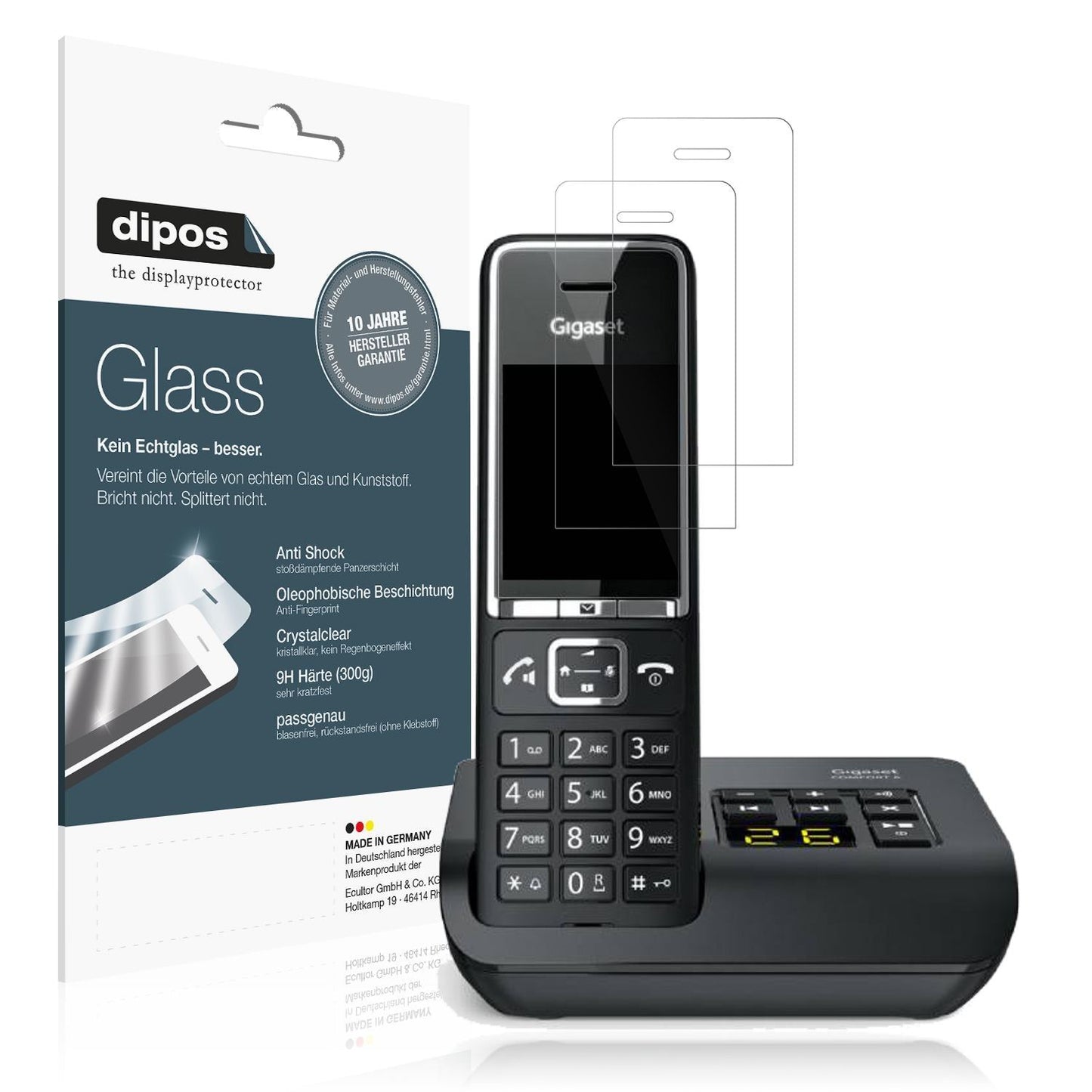 2x 9H Schutzfolie für Gigaset Comfort 520A Duo Pan (1)