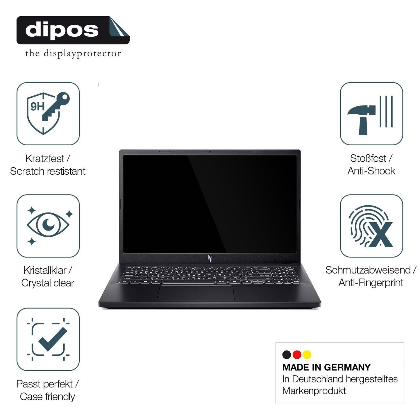 2x 9H Schutzfolie für Acer Nitro V16 (ANV16-41-R96 (7)