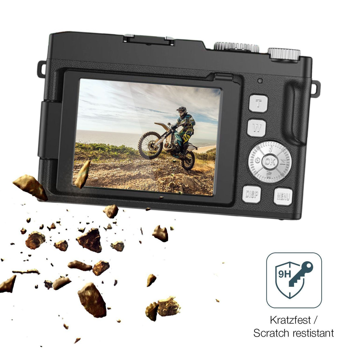 2x 9H Schutzfolie für YiFuar 075bk Digitalkamera P (3)