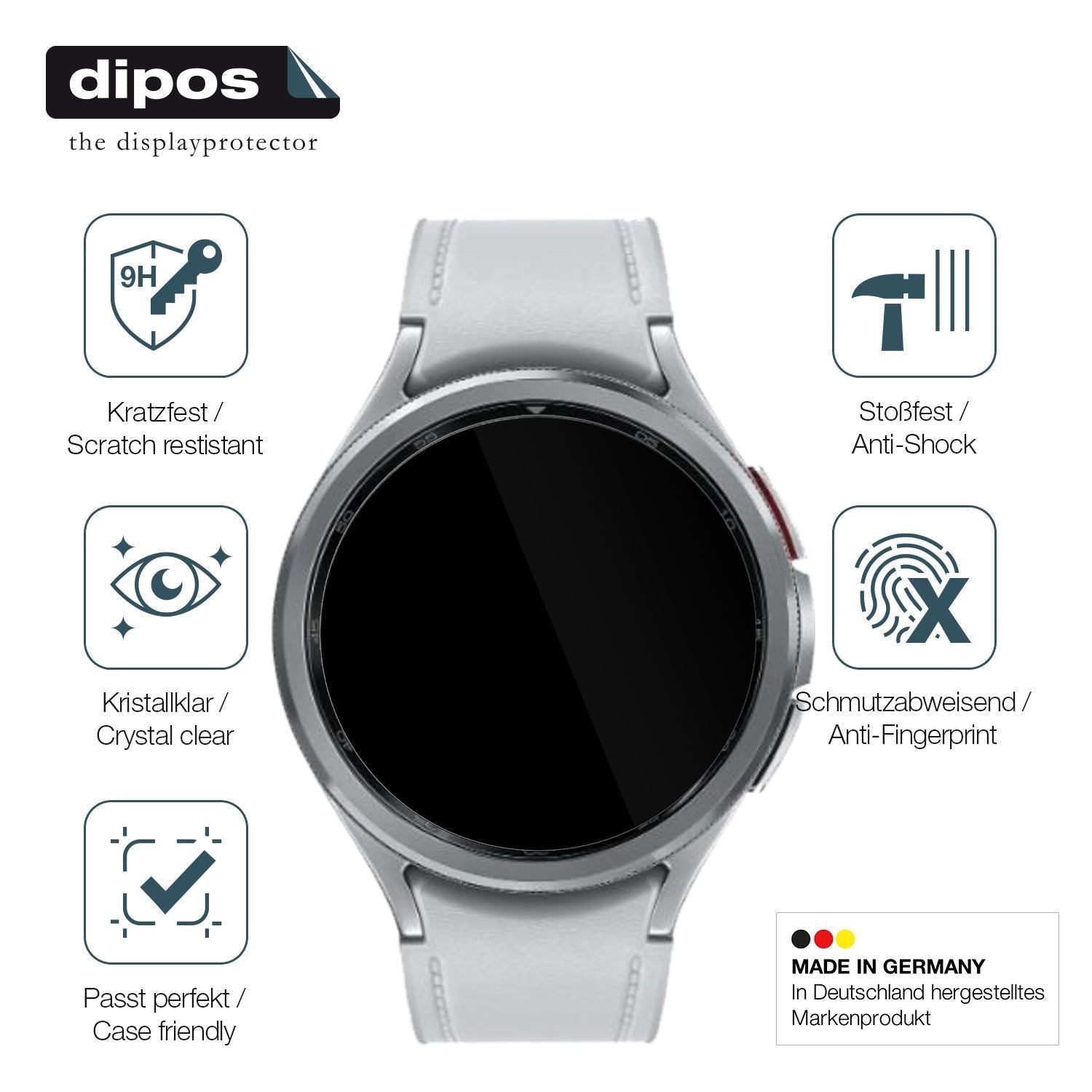 2x 9H Schutzfolie für Samsung Galaxy Watch 6 Class (7)