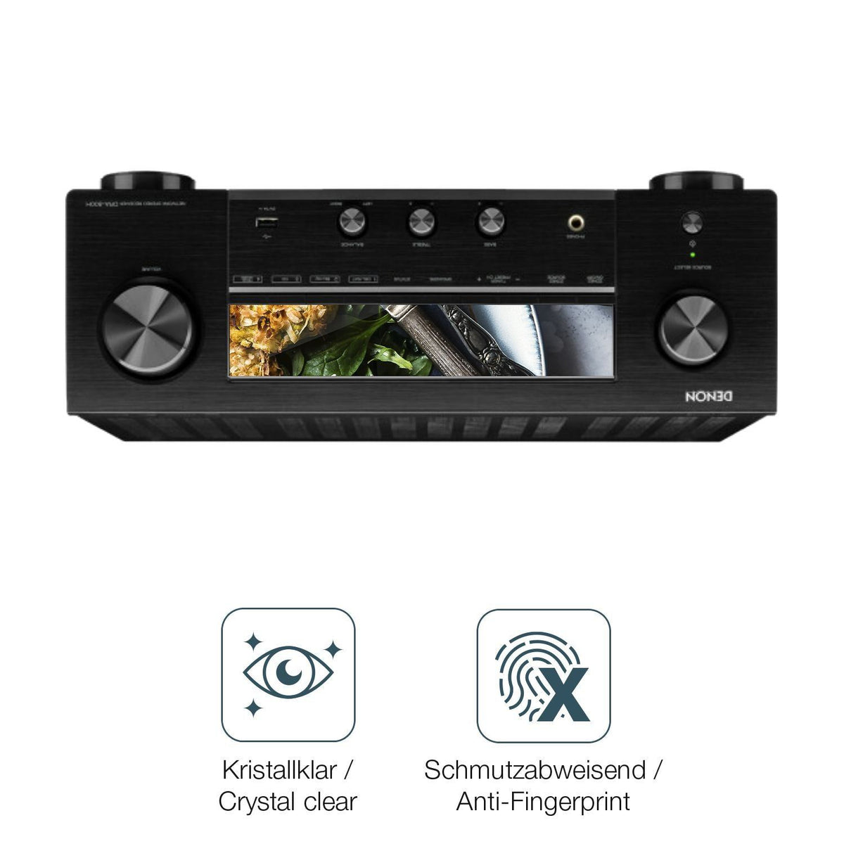2x Schutzfolie klar für Denon DRA-800H Display-Sch (4)