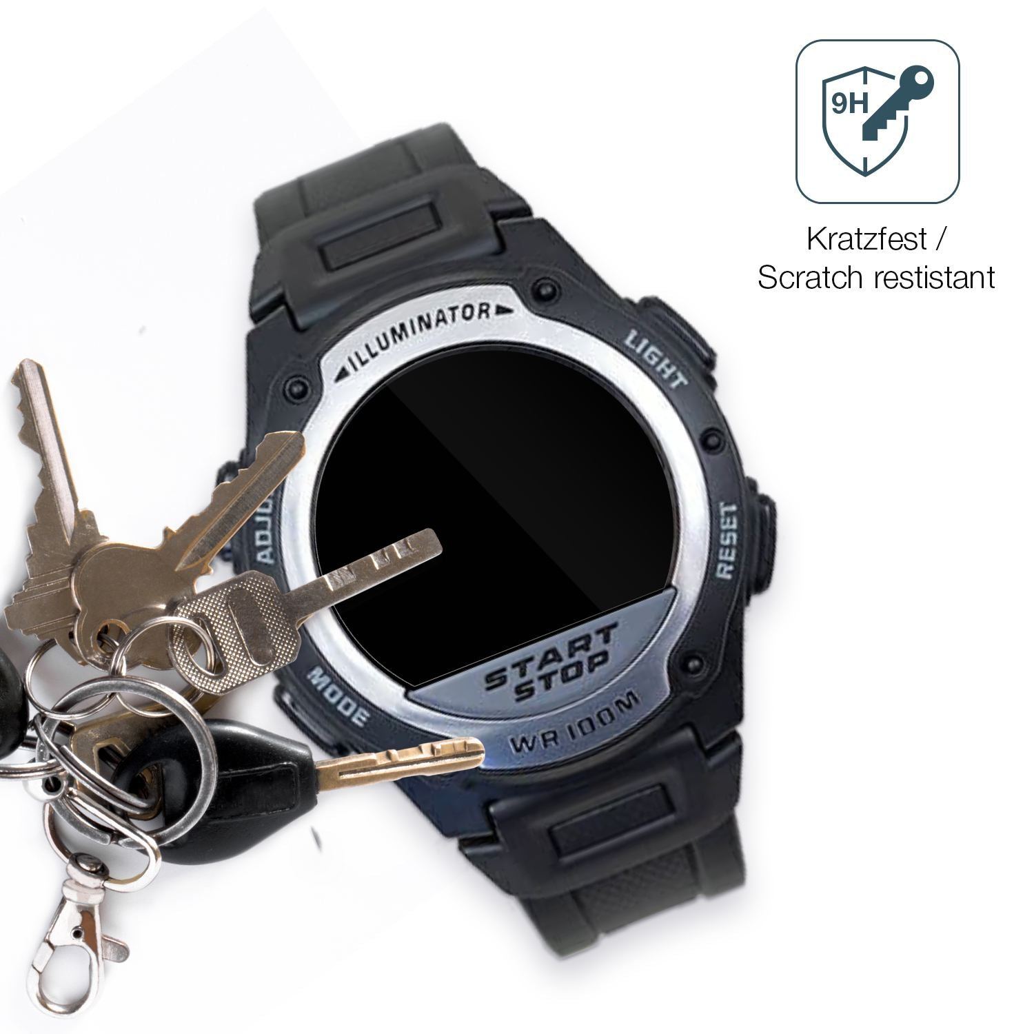 2x 9H Schutzfolie für Casio W-756 Panzerfolie (3)