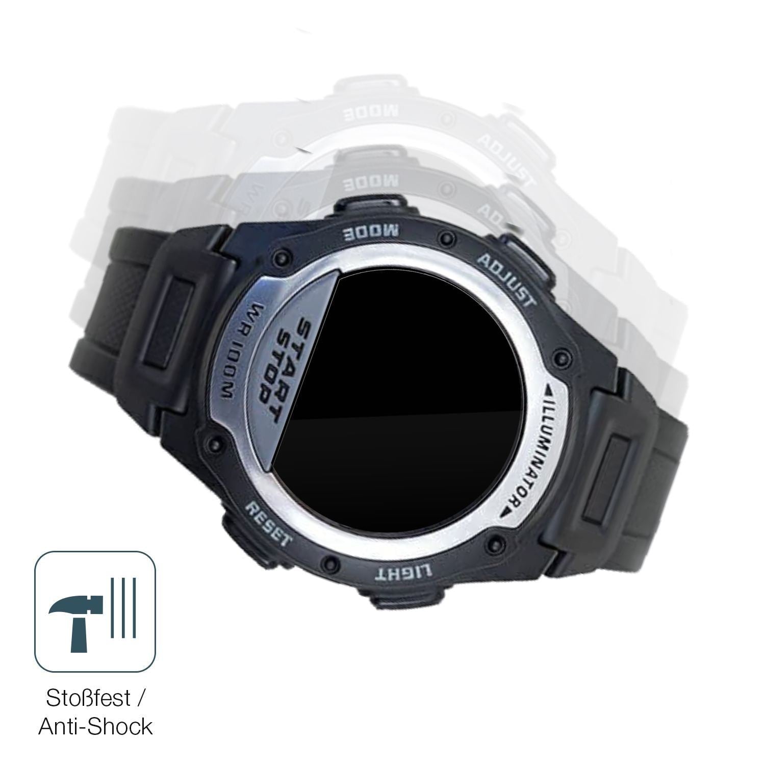 2x 9H Schutzfolie für Casio W-756 Panzerfolie (4)