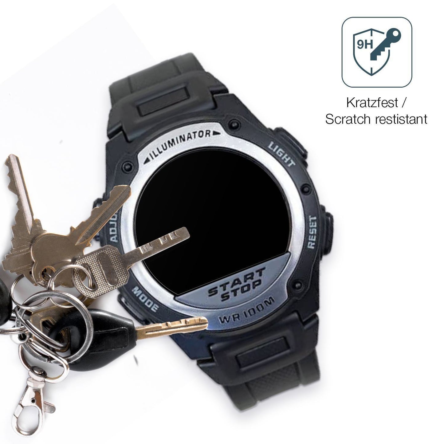 2x 9H Schutzfolie matt für Casio W-756 Panzerfolie (3)