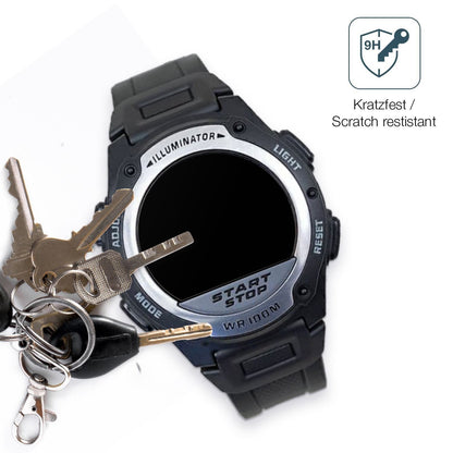 2x 9H Schutzfolie matt für Casio W-756 Panzerfolie (3)