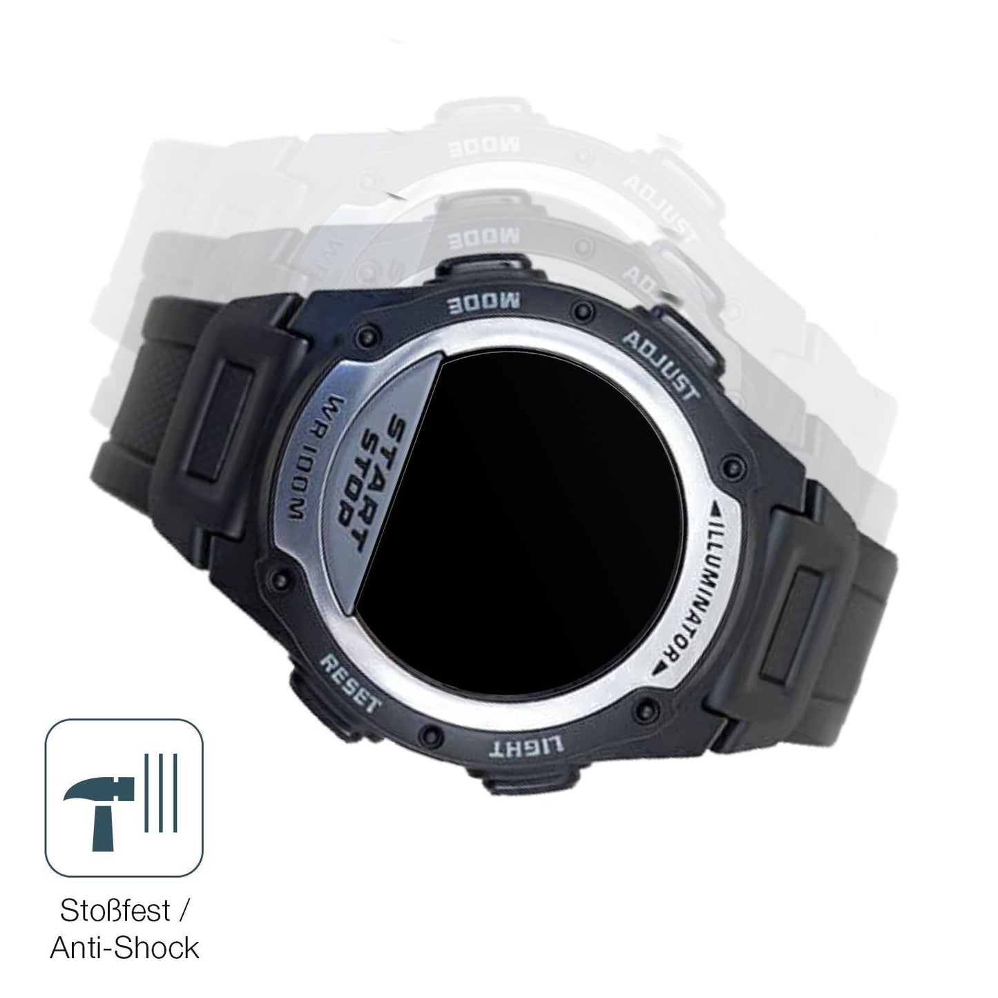 2x 9H Schutzfolie matt für Casio W-756 Panzerfolie (4)