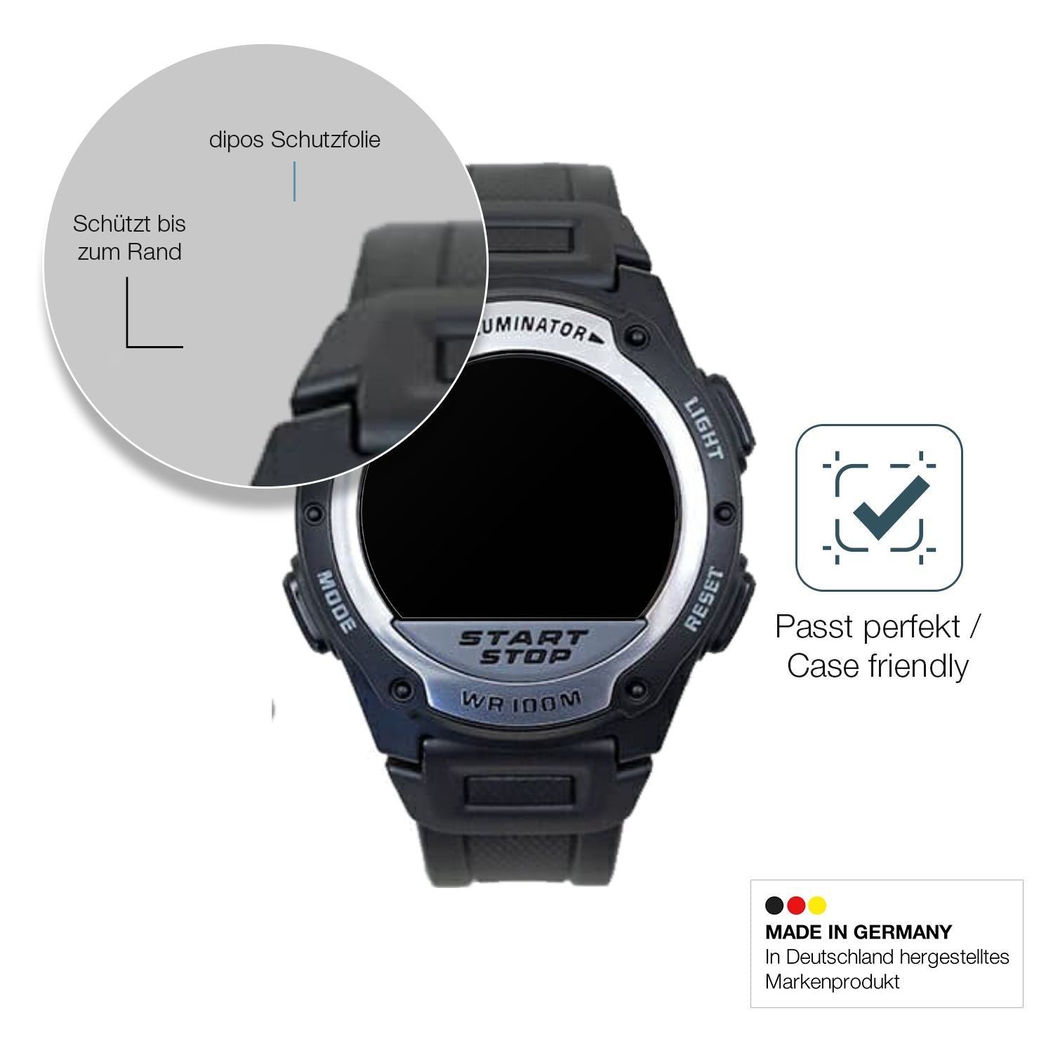 2x 9H Schutzfolie matt für Casio W-756 Panzerfolie (6)