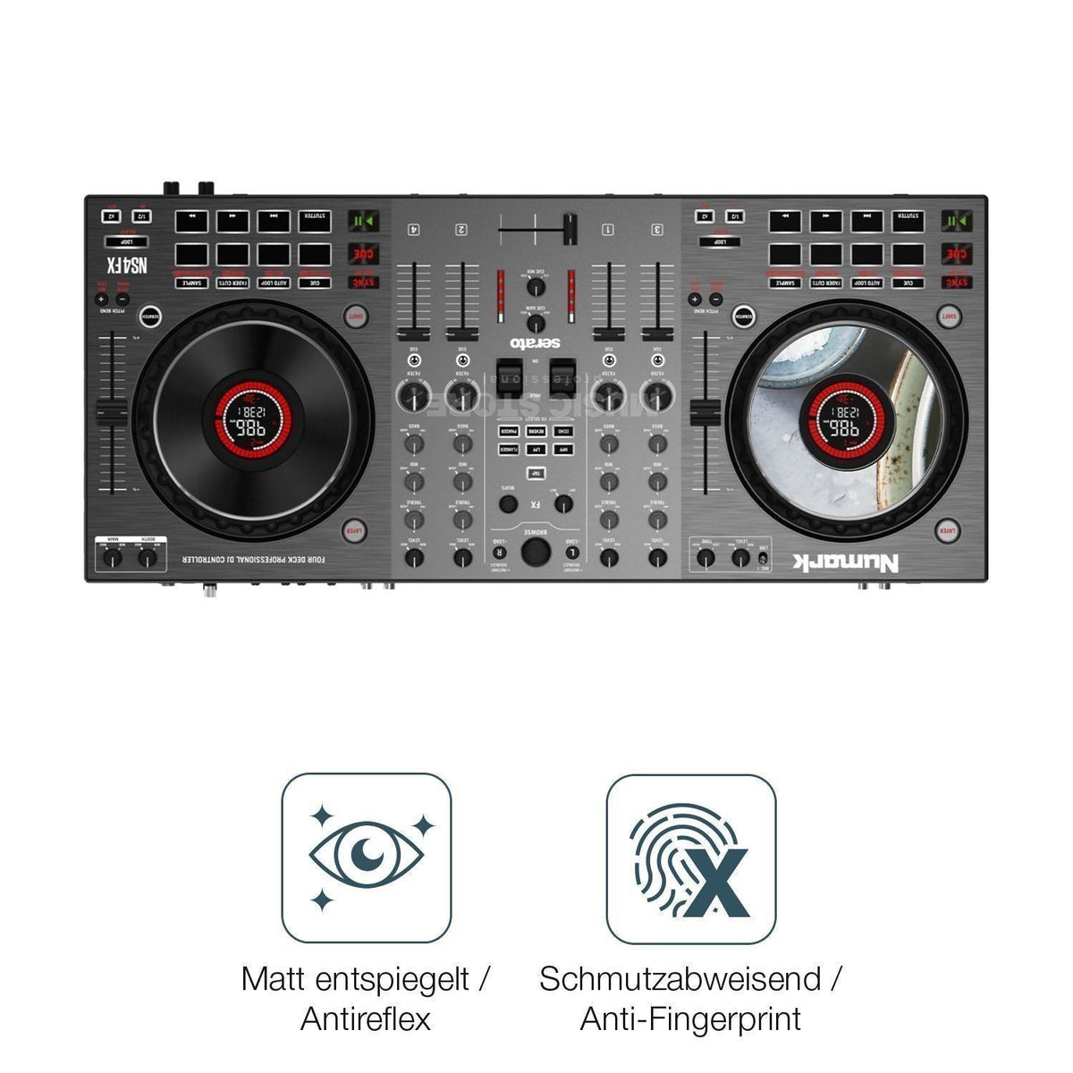 2x Schutzfolie matt für Numark NS4FX Jog Display-S (4)