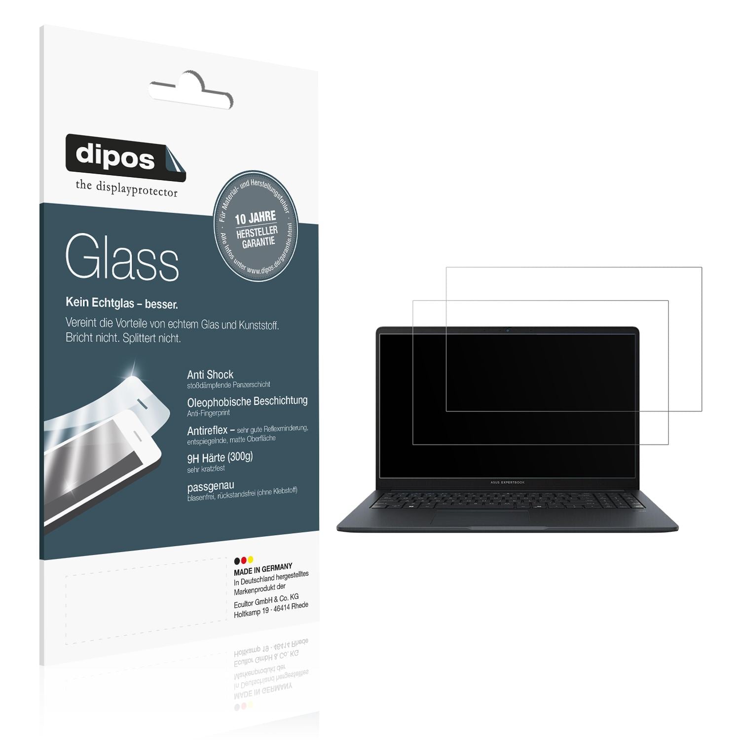 2x 9H Schutzfolie matt für Asus Expertbook B1 BM15 (1)