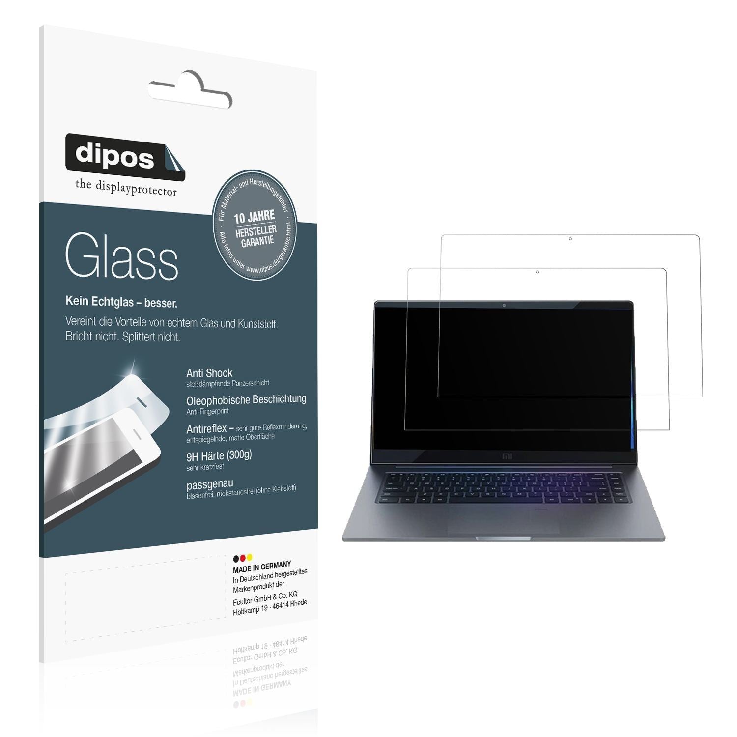 2x 9H Schutzfolie matt für Xiaomi Mi Notebook 15.6 (1)