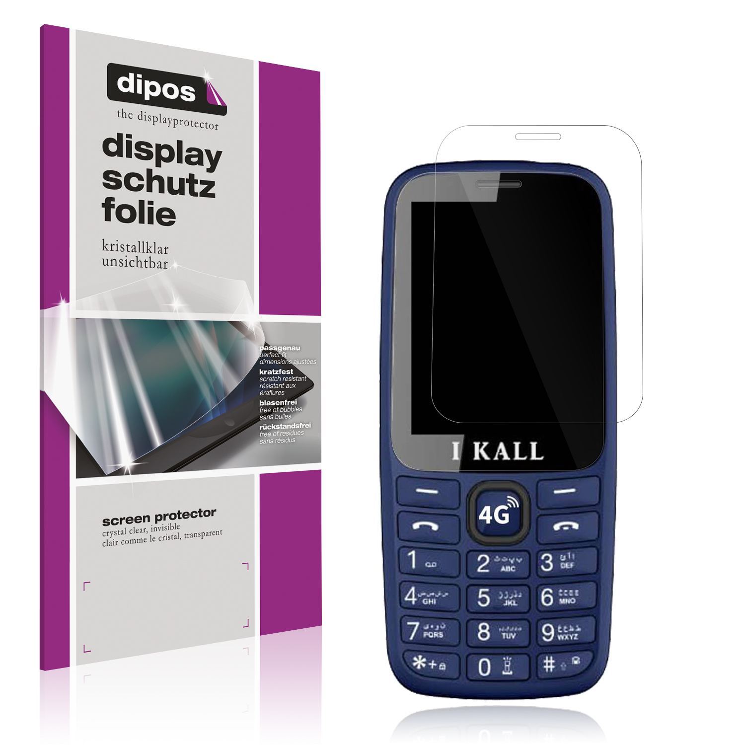 4x Schutzfolie klar für I Kall I2 4G Display-Schut (1)