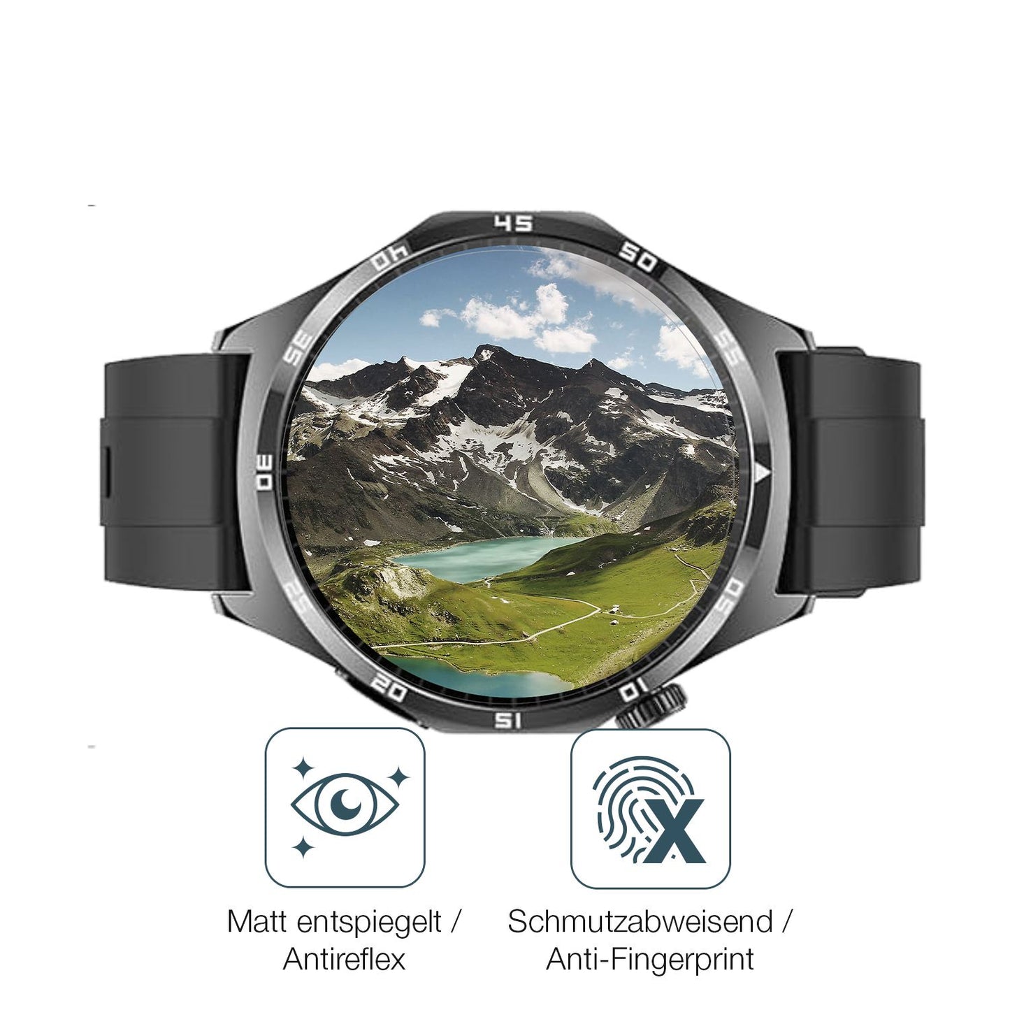 2x 9H Schutzfolie matt für ECG HRV Gesundheitsuhr  (5)