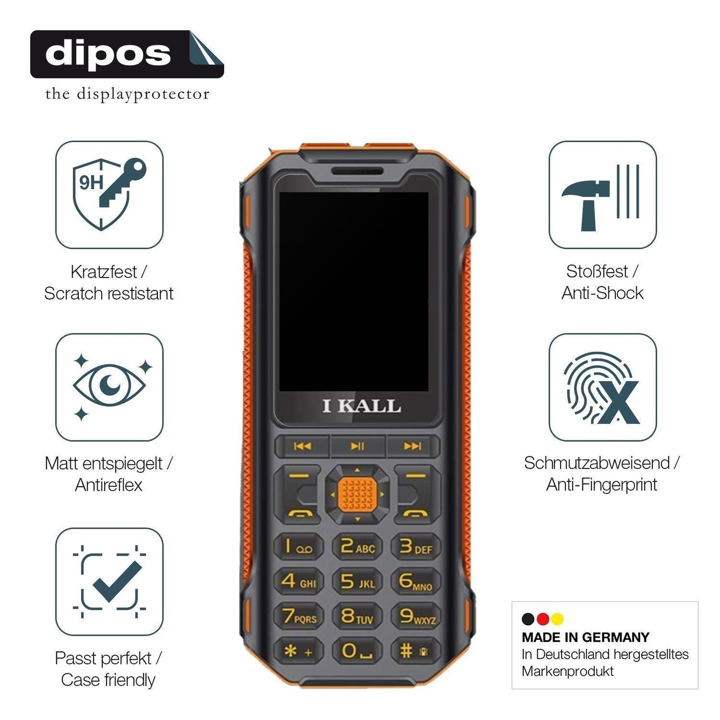 2x 9H Schutzfolie matt für I Kall K99 Pro Rugged P (7)