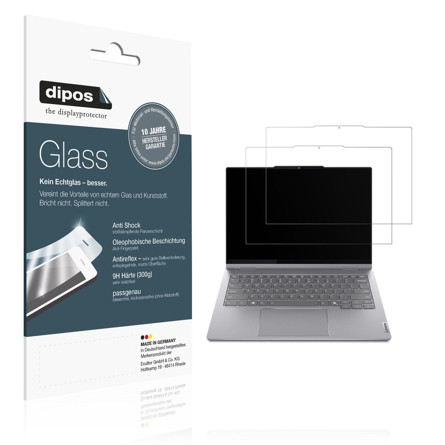 2x 9H Schutzfolie matt für Lenovo ThinkBook 14 2-i (1)
